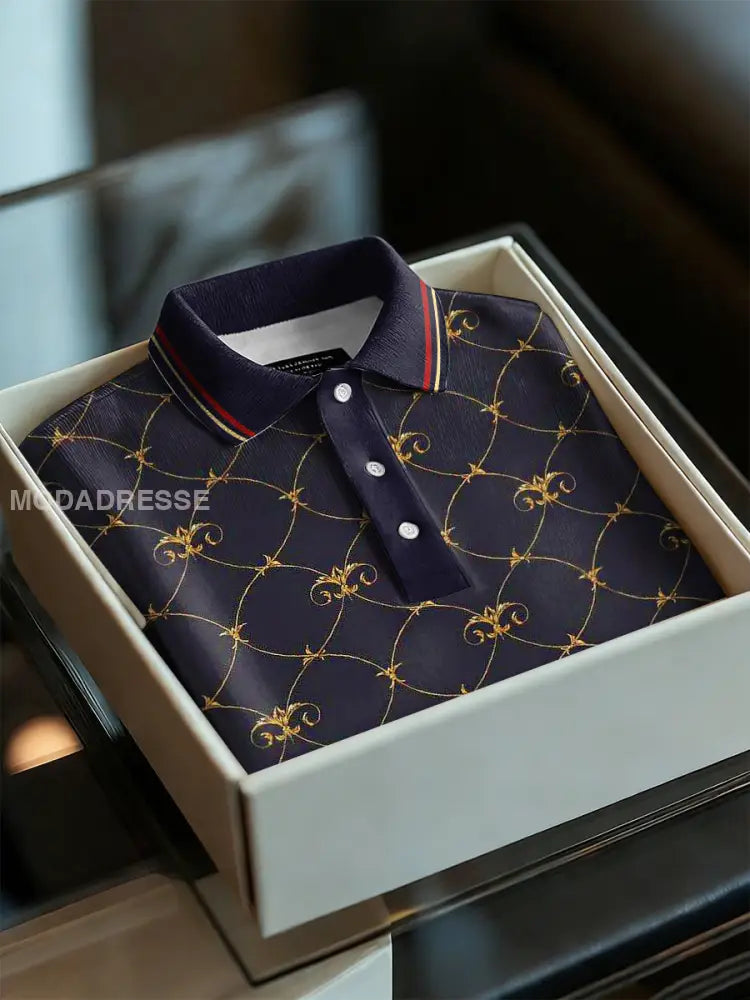 Mäns affärsstil Polo krage Casual Kort ärm skjorta djup purpura / S