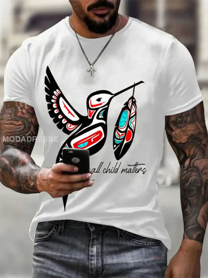 Mäns alla barn ärenden tryckt Casual T-shirt vit / S