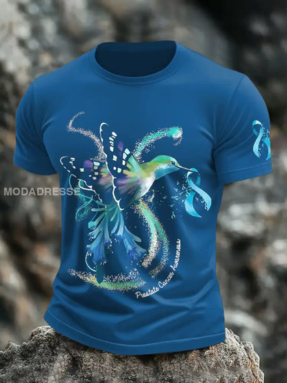 Mäns band prostatacancer Hummingbird T shirts blå / S