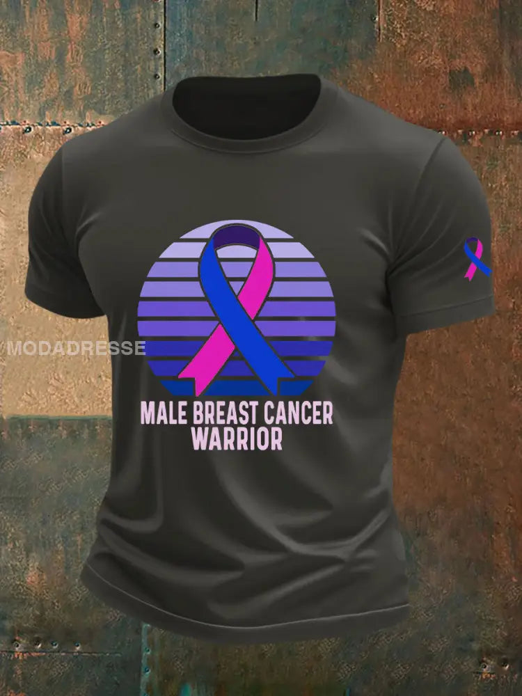 Mäns bröstcancer medvetenhet Skriv ut Casual T shirt mörk grå / S