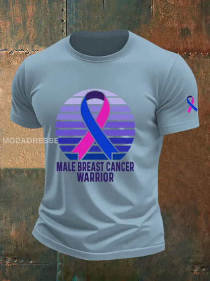 Mäns bröstcancer medvetenhet Skriv ut Casual T shirt skyblå / S