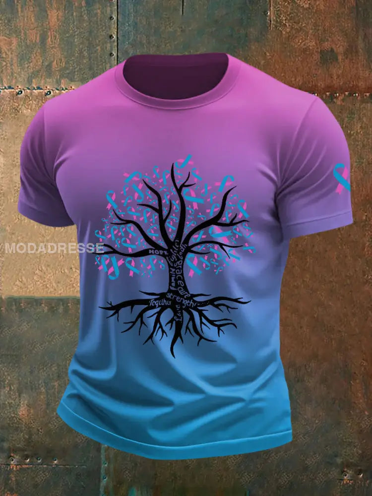 Mäns bröstcancer medvetenhet Skriv ut Casual T shirt som bild / S