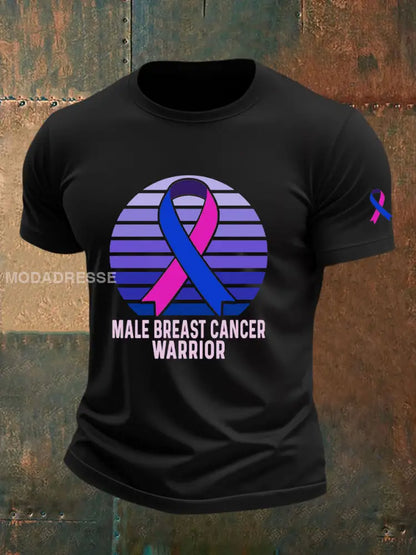 Mäns bröstcancer medvetenhet Skriv ut Casual T shirt svart / S