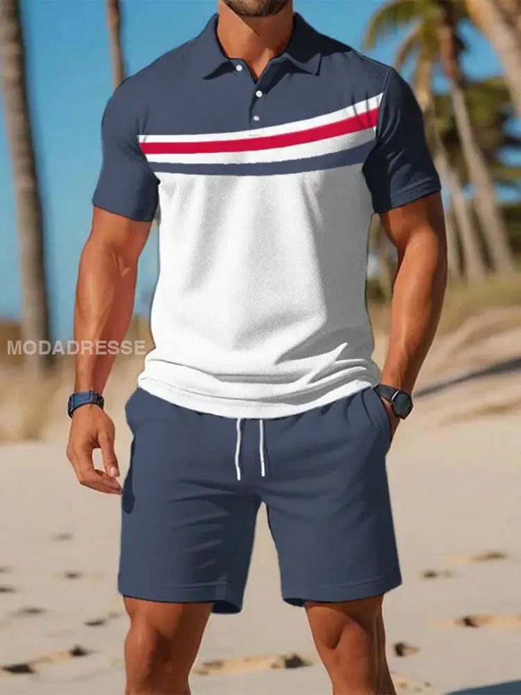 Mäns Casual Business Short-sleeved Polo-dräkt som bild / S
