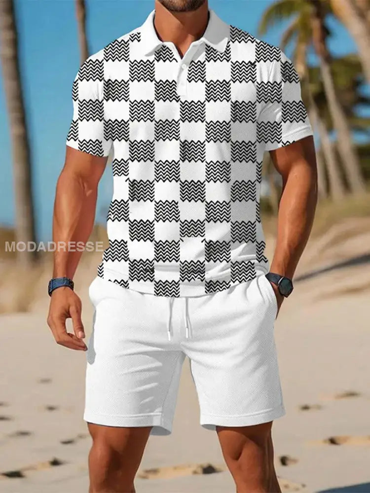 Mäns Casual Business Short-sleeved Polo-dräkt som bild / S