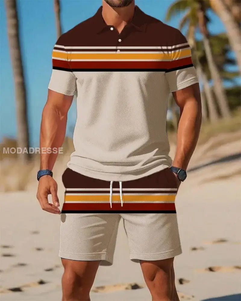 Mäns Casual Business Short-sleeved Polo-dräkt som bild / S