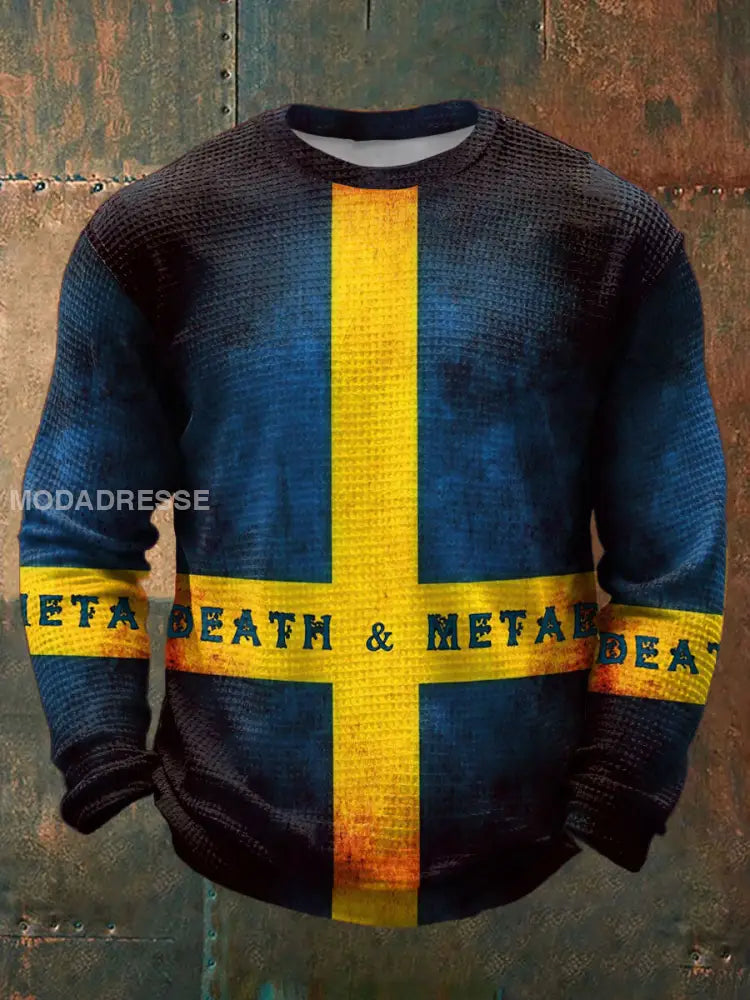 Mäns Death Metal konst musik älskare tryckta våffle topp som bild / S
