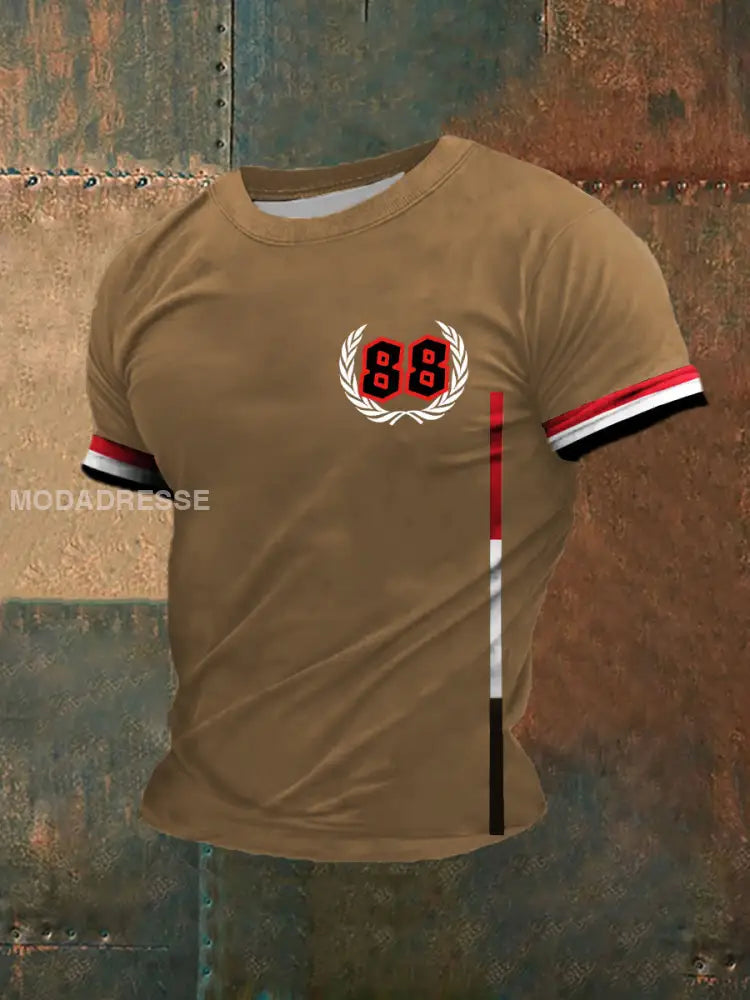 Mäns Deutschland 88 Tryck med kort ärm T-shirt brun / S