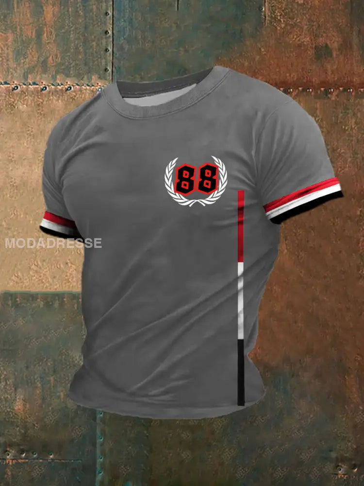 Mäns Deutschland 88 Tryck med kort ärm T-shirt grå / S