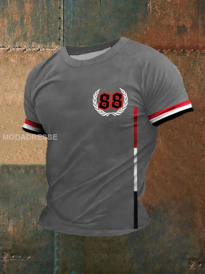 Mäns Deutschland 88 Tryck med kort ärm T-shirt grå / S