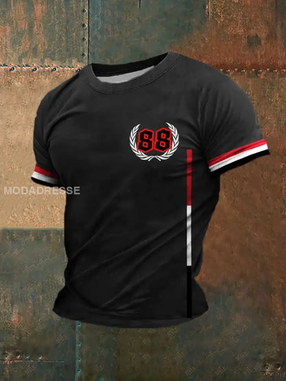 Mäns Deutschland 88 Tryck med kort ärm T-shirt svart / S