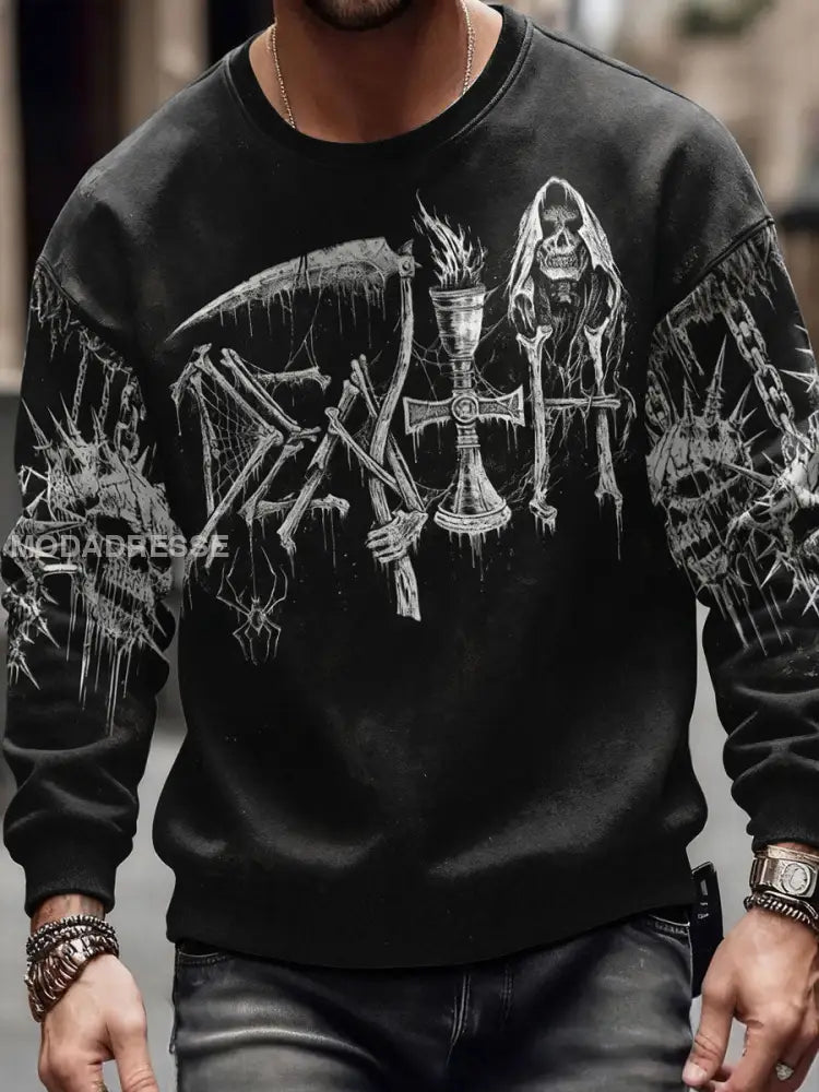 Mäns död Metal konst musik älskare tryckt tröjar svart / S