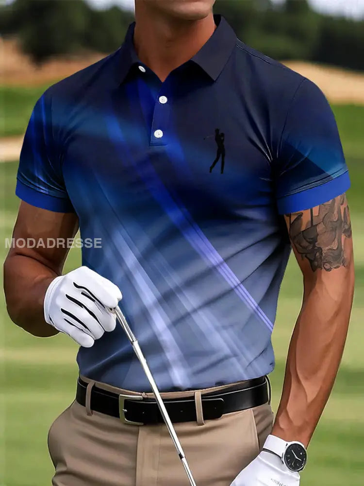 Mäns Golf Abstrakt Textur Konst Skriv ut Casual Business Polo tröj S