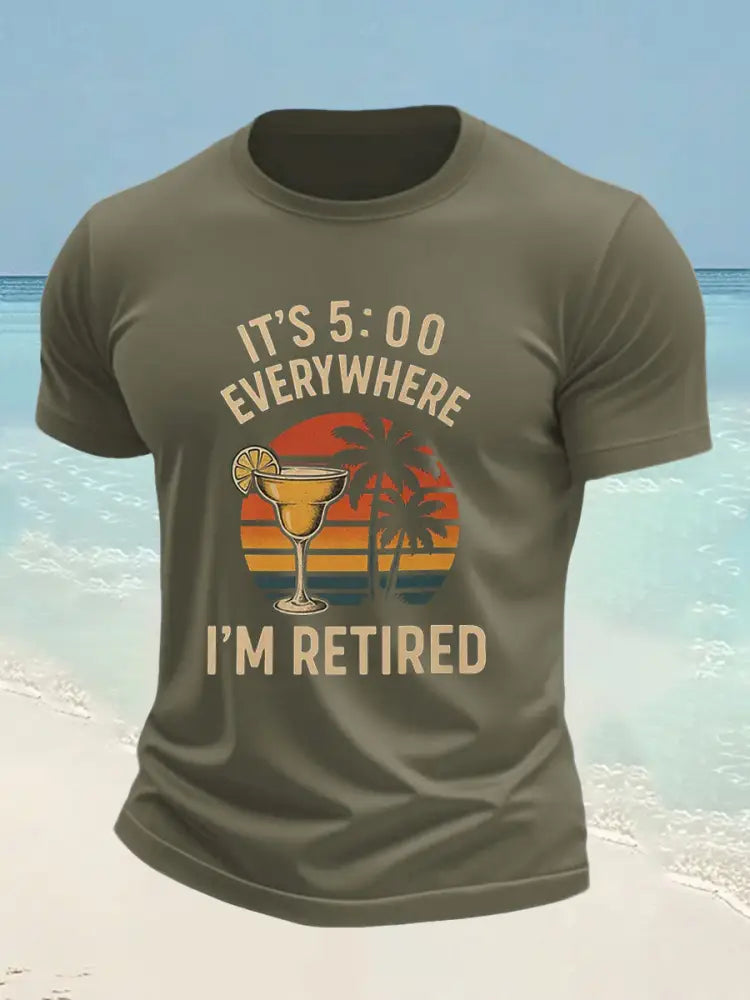 Mäns Jimmy Buffett Dag imitation bomull kortärmad T-shirt armé grön / S