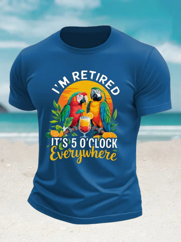 Mäns Jimmy Buffett Dag imitation bomull kortärmad T-shirt blå / S