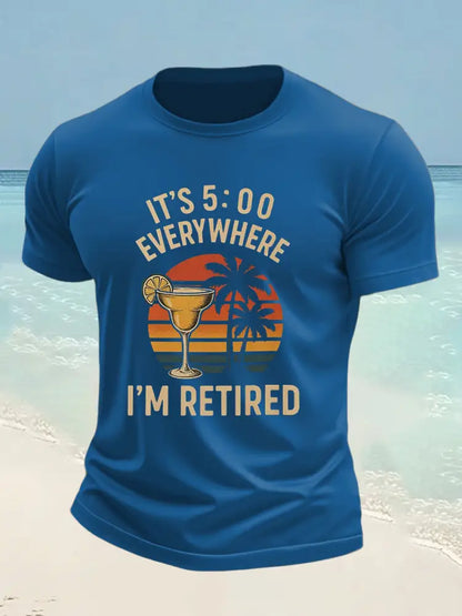 Mäns Jimmy Buffett Dag imitation bomull kortärmad T-shirt blå / S