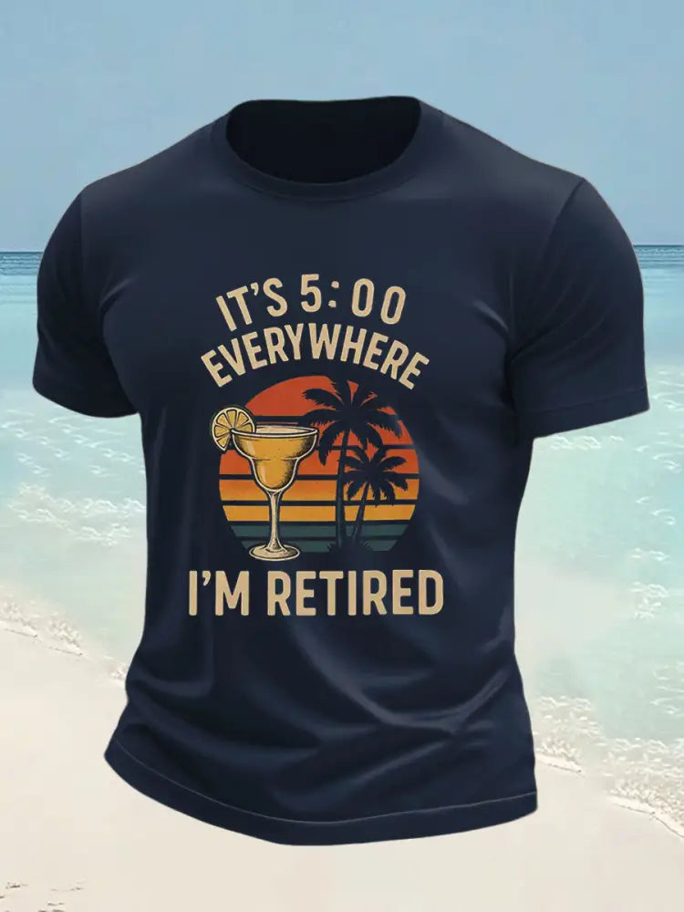 Mäns Jimmy Buffett Dag imitation bomull kortärmad T-shirt marinblå. / S
