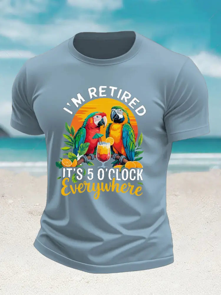 Mäns Jimmy Buffett Dag imitation bomull kortärmad T-shirt skyblå / S