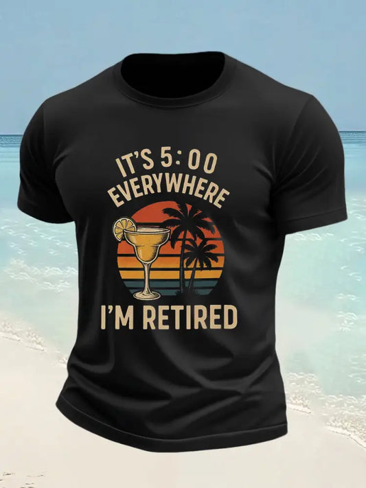 Mäns Jimmy Buffett Dag imitation bomull kortärmad T-shirt svart / S