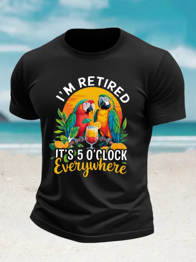Mäns Jimmy Buffett Dag imitation bomull kortärmad T-shirt svart / S