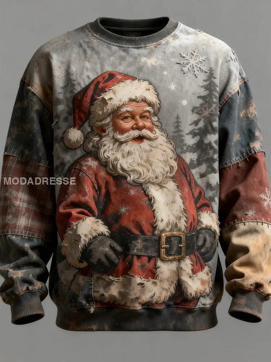 Mäns jul Print Casual Sweatshirt som bild / S