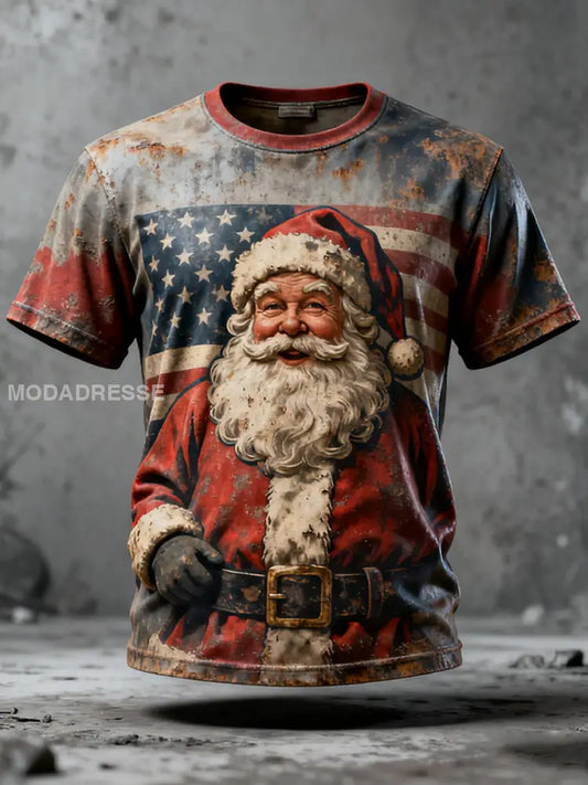 Mäns jul Print Casual T-shirt som bild / S