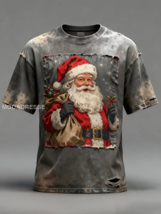 Mäns jul Print Casual T-shirt som bild / S