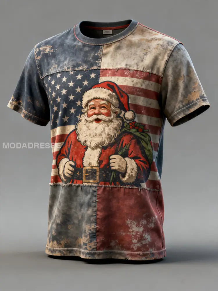 Mäns jul Print Casual T-shirt som bild / S
