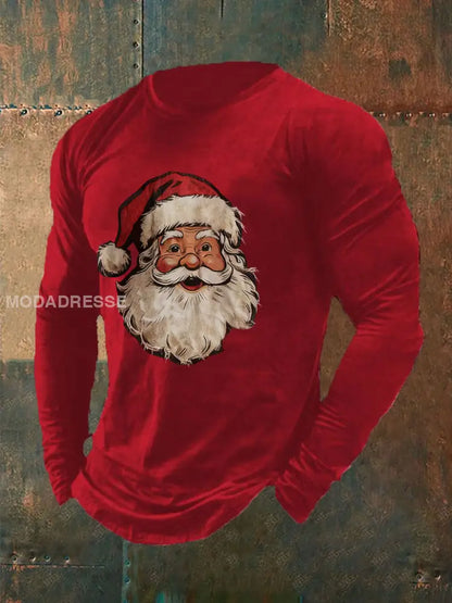Mäns jultomten Print Casual T-shirt röd / S