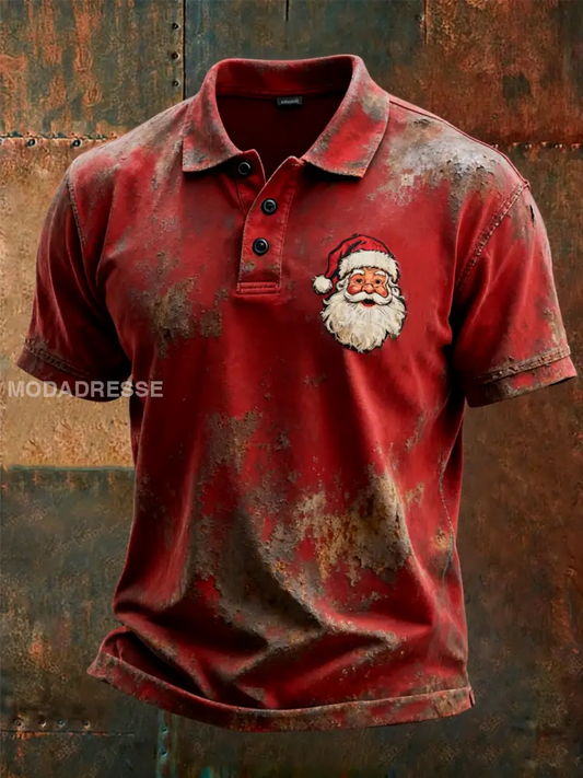 Mäns jultomten tryckt avslappnad topp röd / S