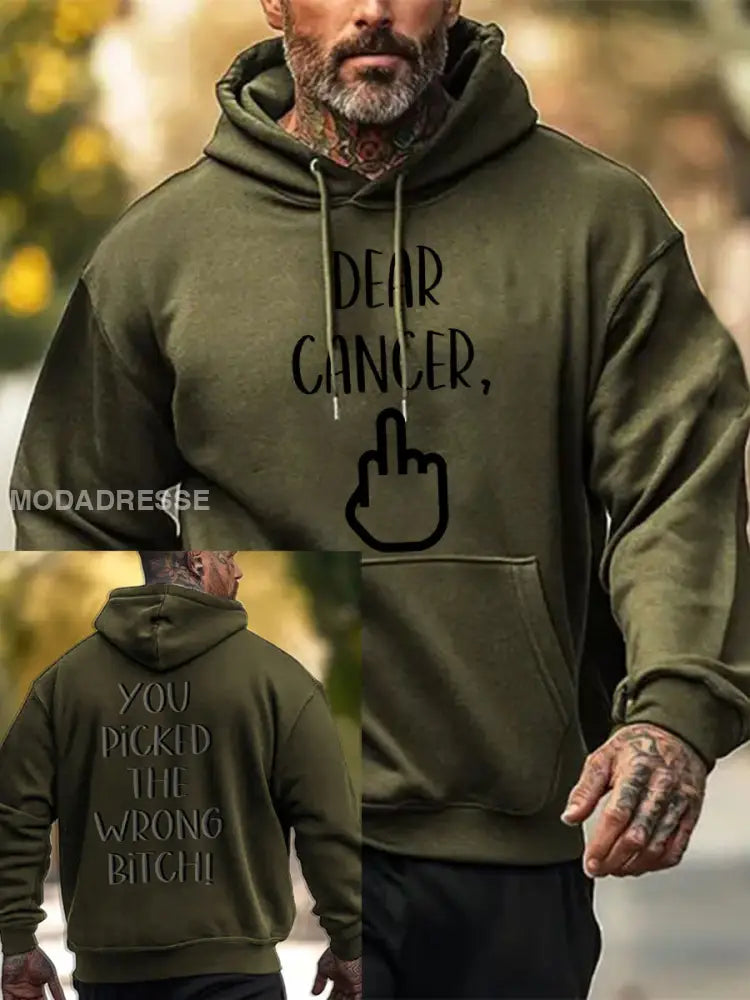 Mäns kära cancer du valde fel slyna tröjar armé gröna / S