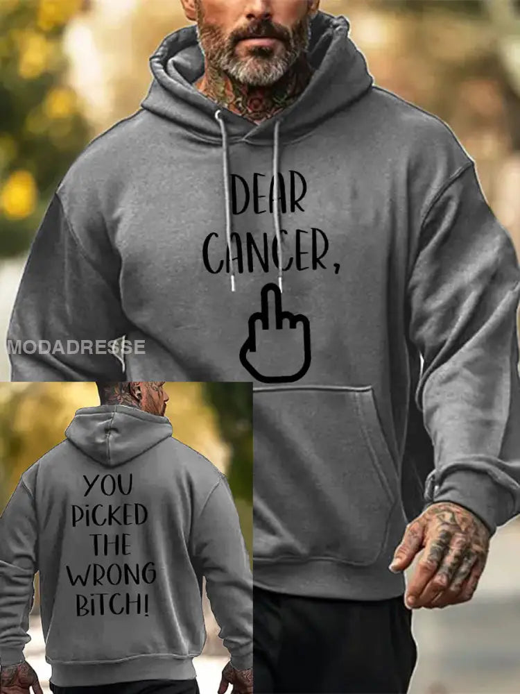 Mäns kära cancer du valde fel slyna tröjar grå / S