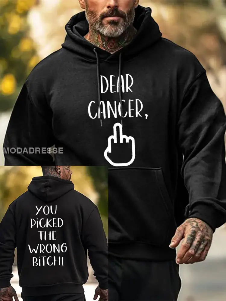 Mäns kära cancer du valde fel slyna tröjar svart / S