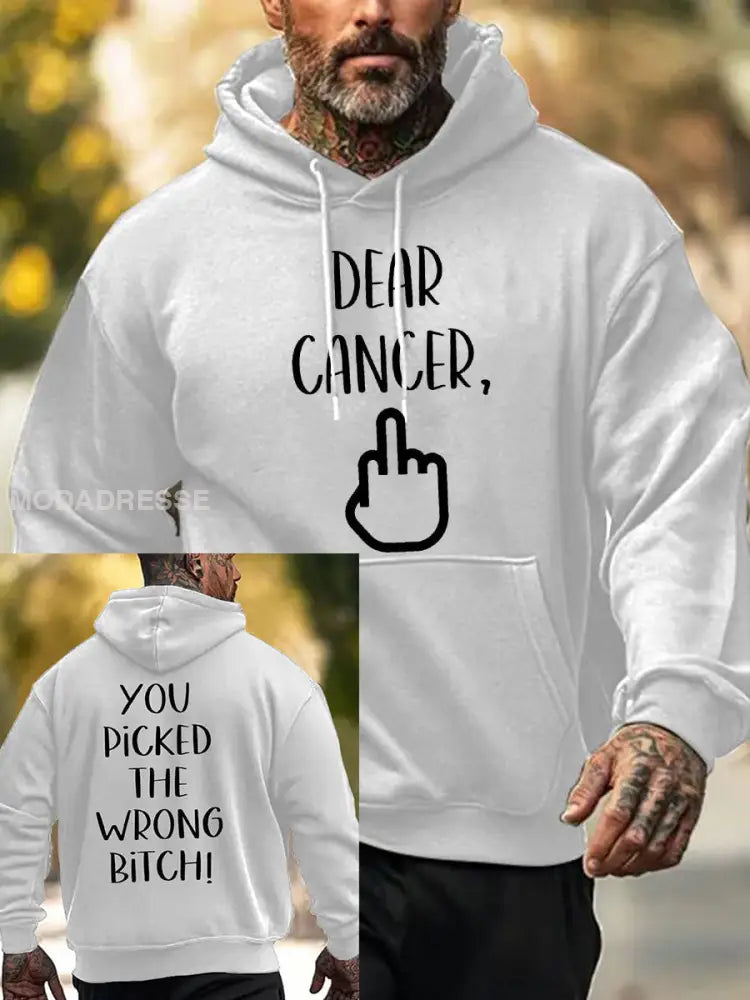 Mäns kära cancer du valde fel slyna tröjar vit / S
