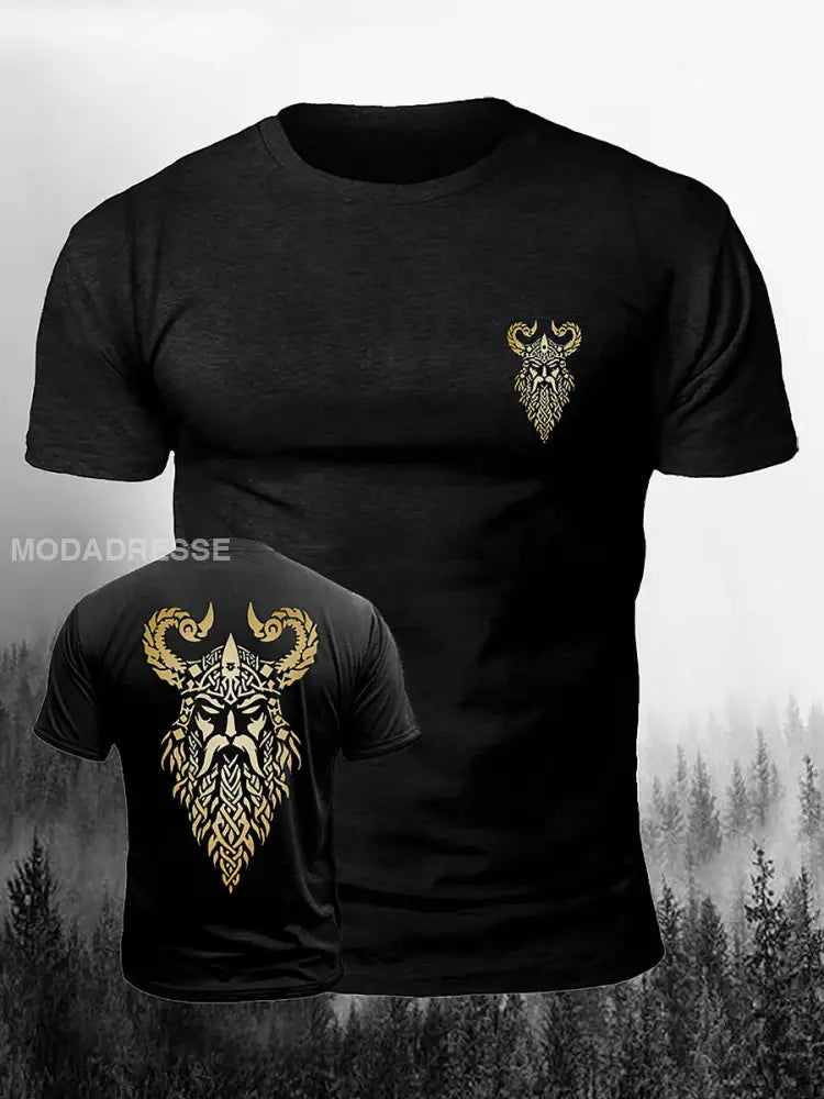 Mäns Odin utskrift Vintage Mode kort ärm T-shirt S