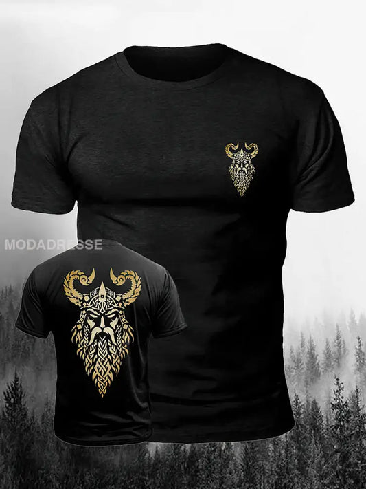 Mäns Odin utskrift Vintage Mode kort ärm T-shirt S