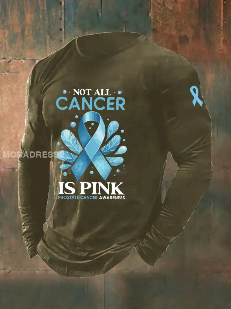 Mäns prostatacancer medvetenhet Skriv ut Casual T shirt armé gröna / S