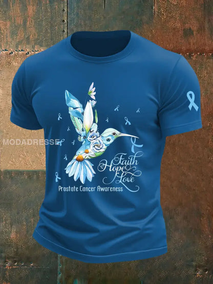 Mäns prostatacancer medvetenhet Skriv ut Casual T shirt blå / S