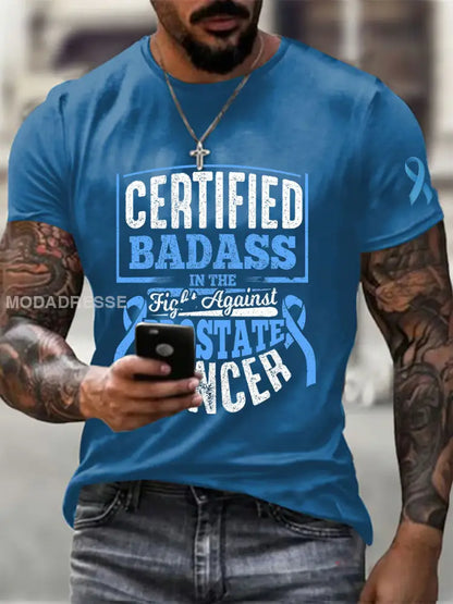 Mäns prostatacancer medvetenhet Skriv ut Casual T shirt blå / S