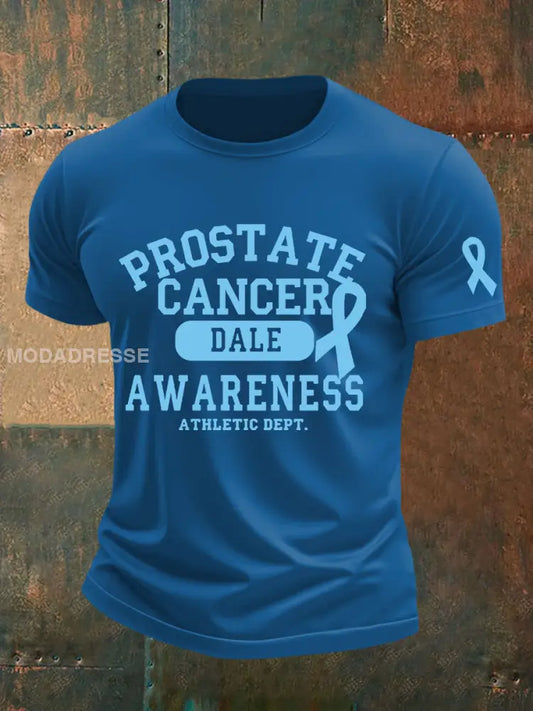 Mäns prostatacancer medvetenhet Skriv ut Casual T shirt blå / S
