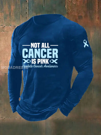 Mäns prostatacancer medvetenhet Skriv ut Casual T shirt blå / S