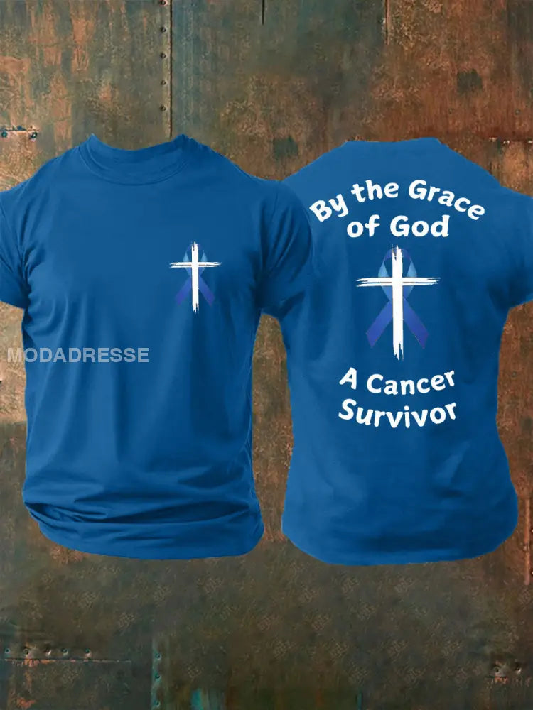 Mäns prostatacancer medvetenhet Skriv ut Casual T shirt blå / S