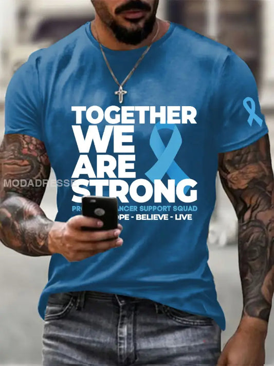 Mäns prostatacancer medvetenhet Skriv ut Casual T shirt blå / S