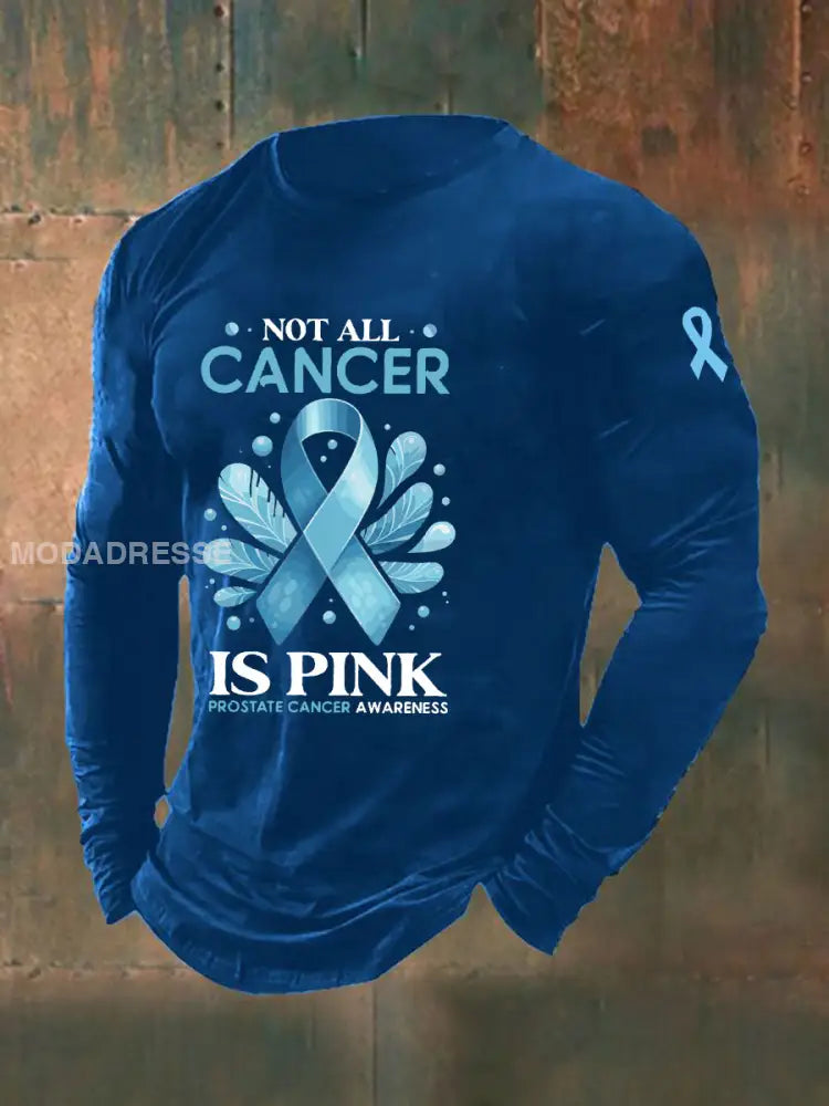 Mäns prostatacancer medvetenhet Skriv ut Casual T shirt blå / S