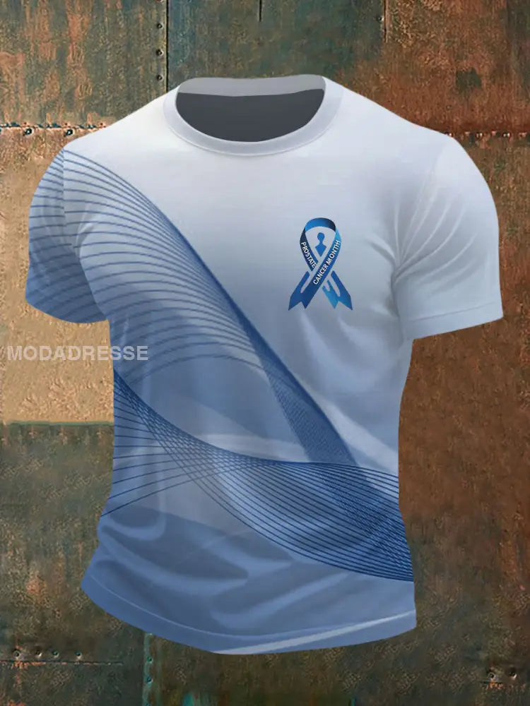 Mäns prostatacancer medvetenhet Skriv ut Casual T shirt blå / S