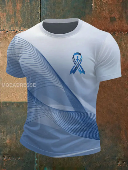Mäns prostatacancer medvetenhet Skriv ut Casual T shirt blå / S