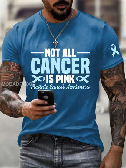 Mäns prostatacancer medvetenhet Skriv ut Casual T shirt blå / S