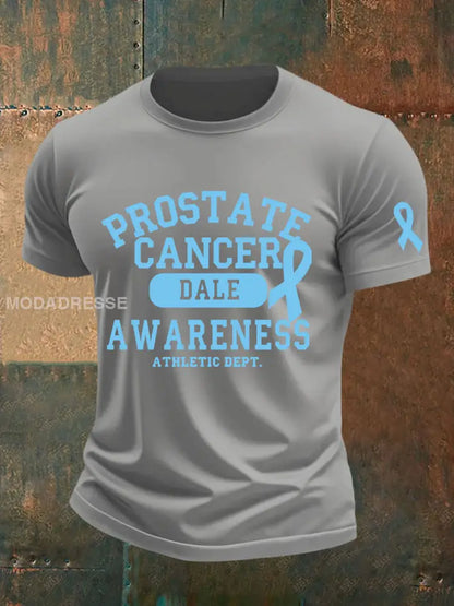 Mäns prostatacancer medvetenhet Skriv ut Casual T shirt ljusgrå. / S