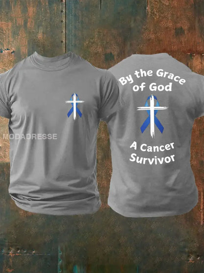 Mäns prostatacancer medvetenhet Skriv ut Casual T shirt ljusgrå / S