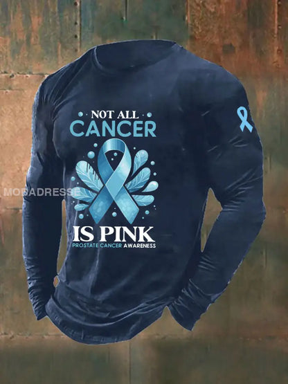 Mäns prostatacancer medvetenhet Skriv ut Casual T shirt marinblå / S
